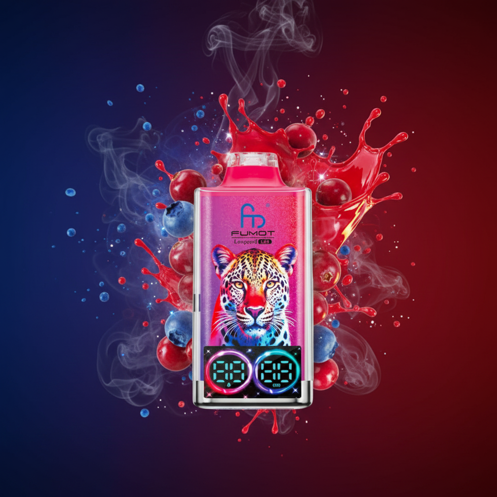 Fumot - Leopard - 40K - Polska - Jednorazówki - E papieros - Blueberry Cherry Cranberry - 40000 Buchów